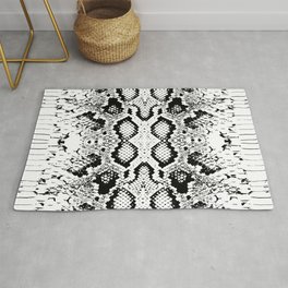 Snake skin texture. black white simple ornament Rug | Acrylic, Digital, Abstract, Graphite, Pattern, Street Art, Chalk Charcoal, Snake, Vintage, Graphicdesign 