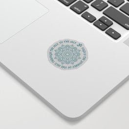 Yoga is the journey of the self, through the self, to the self. Yoga Mandala Blue Pal ColorsDesign Sticker