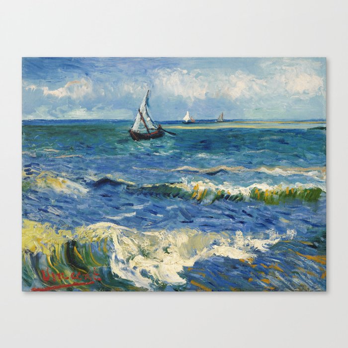 Seascape near Les Saintes-Maries-de-la-Mer by Vincent van Gogh Canvas Print