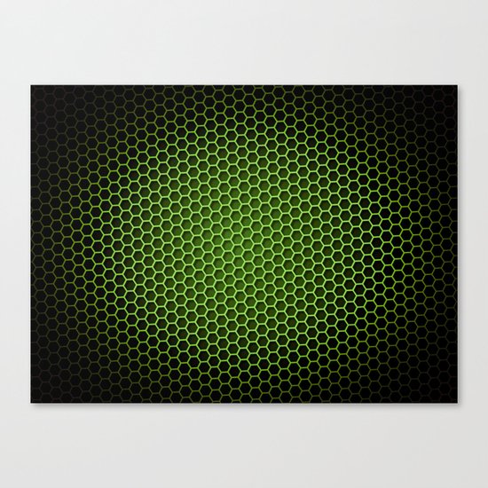 Honeycomb Background Green Canvas Print