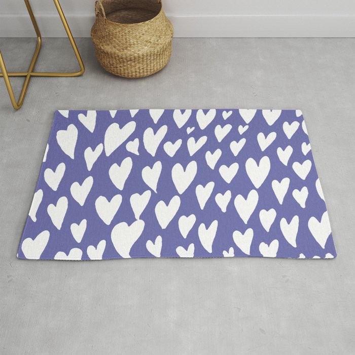 Valentines day hearts explosion - very peri Rug
