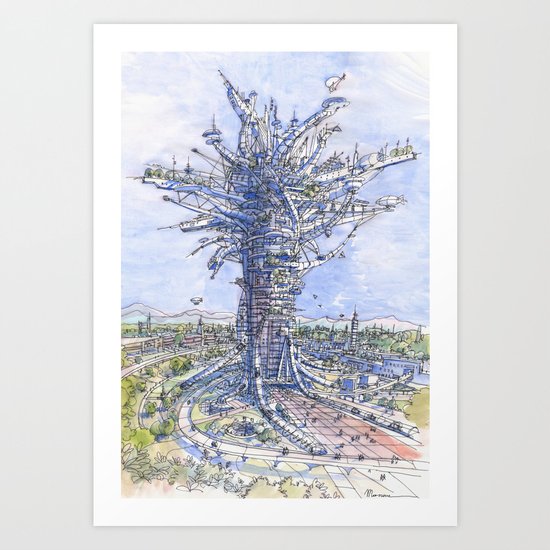 L'albero antropizzato Art Print