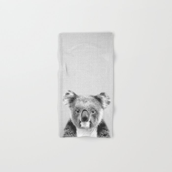 Koala - Black & White Hand & Bath Towel