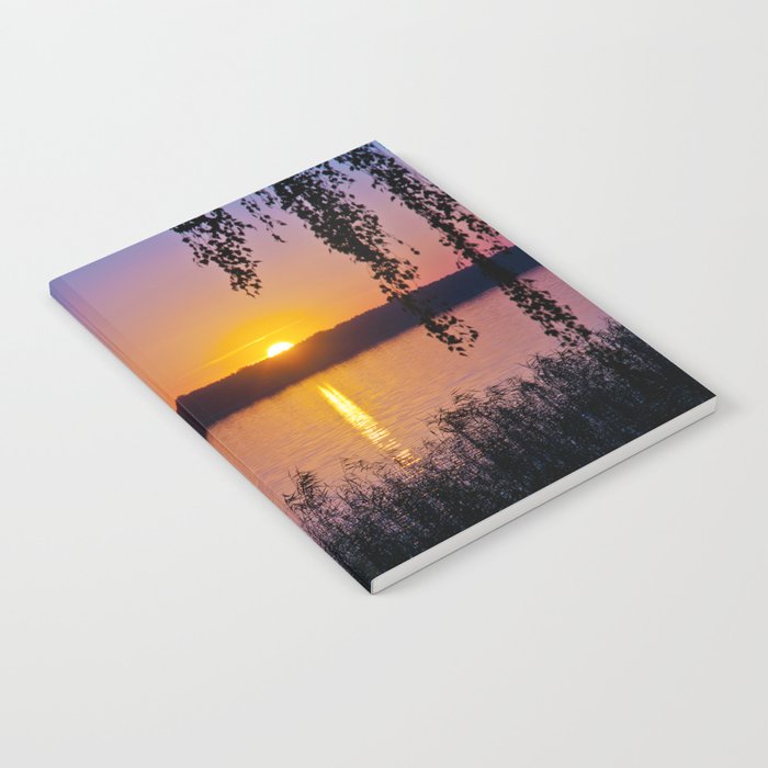 Beautiful sunset over the lake Notebook