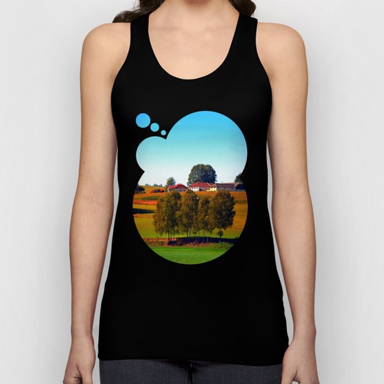 Guardian trees in front of a farm Unisex Tank Top