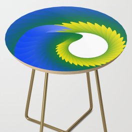 Blue and Yellow gradient abstract swirl Side Table