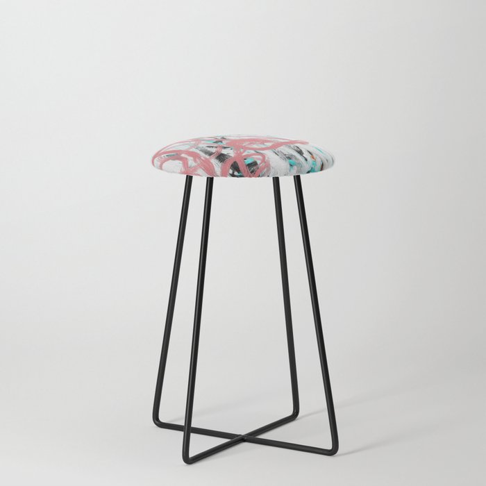 Abstract expressionist Art. Abstract Painting 88. Counter Stool
