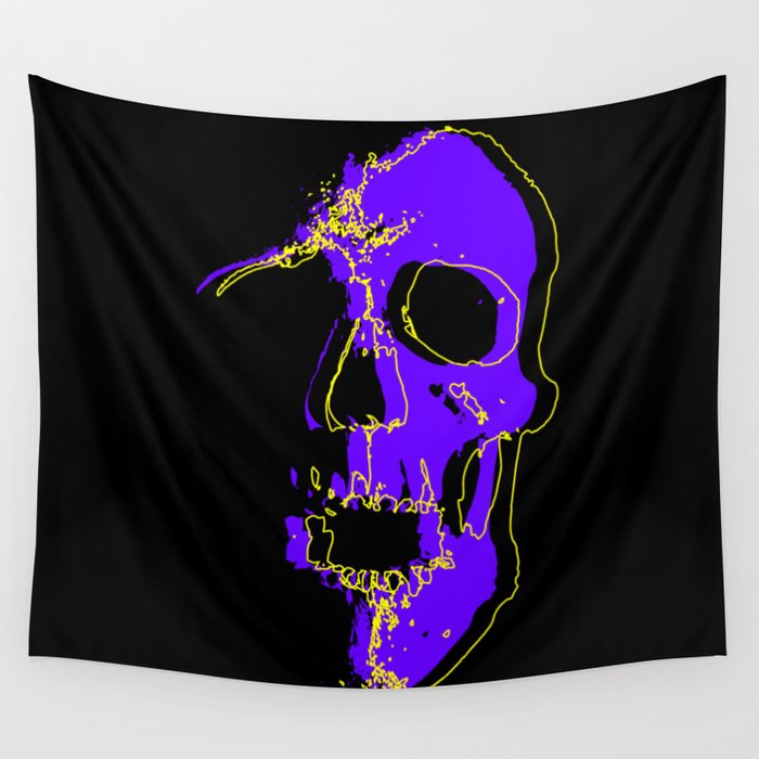 Skull - Purple Wall Tapestry
