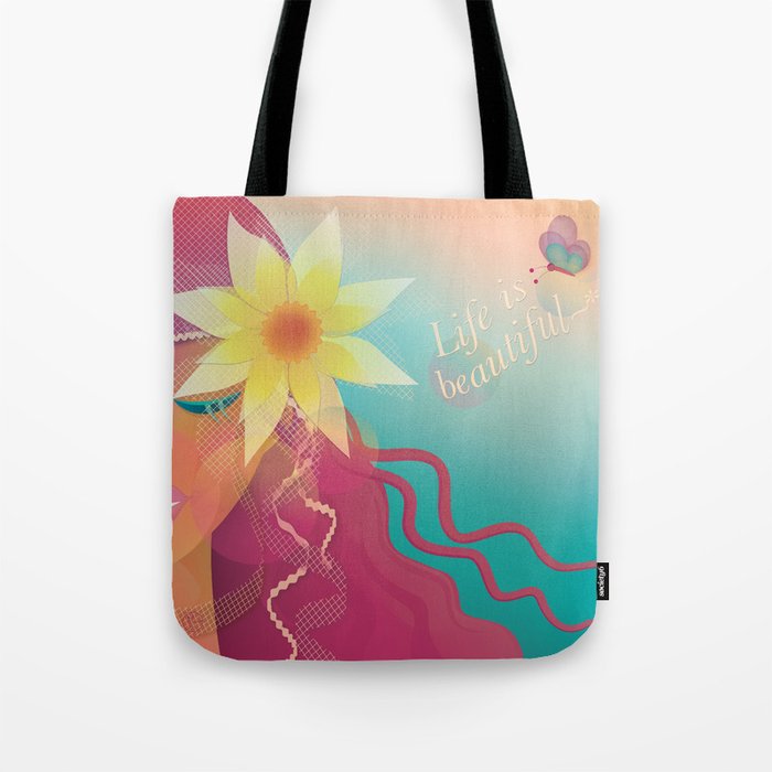 Girl with Pink Hair Tote Bag