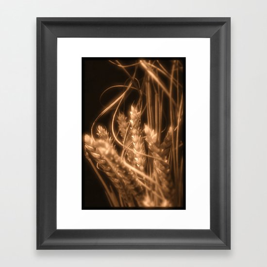 Wheat in sepia Framed Art Print