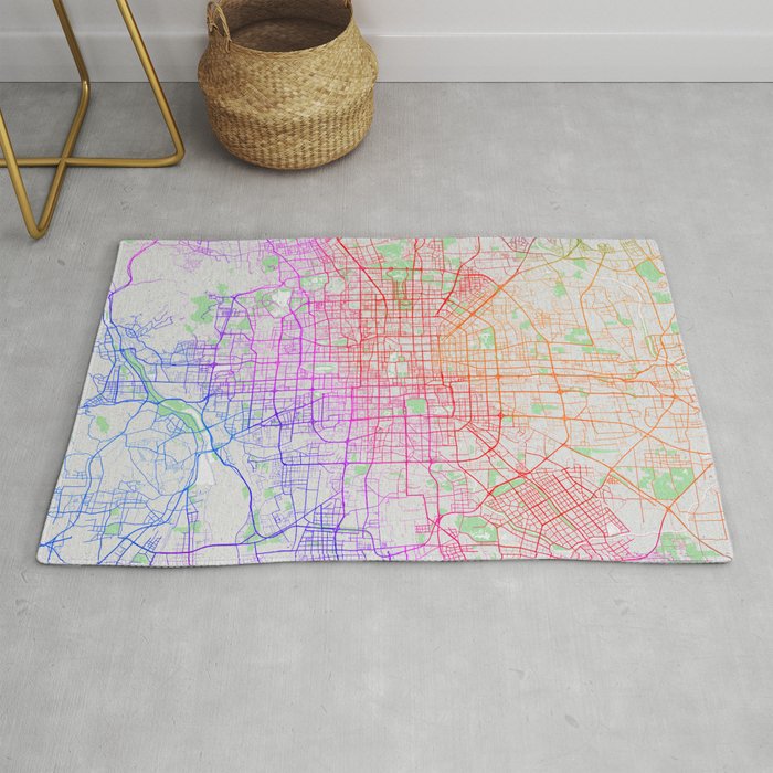 Beijing City Map of China - Colorful Rug