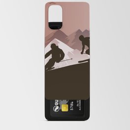 Winter Sport • Best Skiing Design Ever • Brown Background Android Card Case
