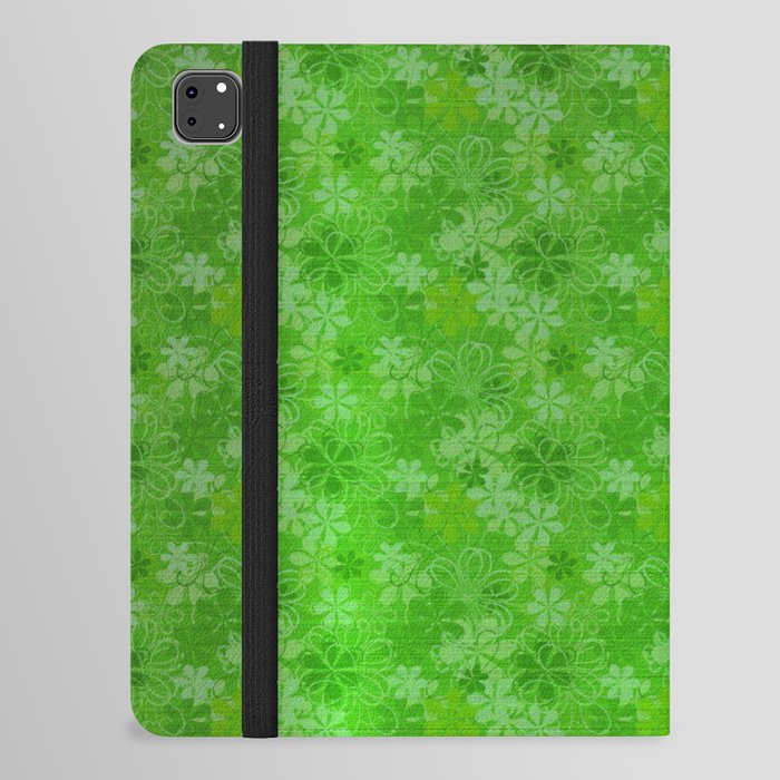 Green Silk Metallic Floral Modern Collection iPad Folio Case