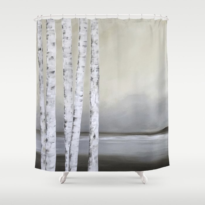 Lake Birch Shower Curtain