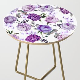 Elegant Girly Violet Lilac Purple Flowers Side Table