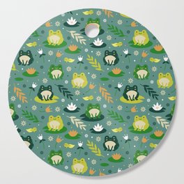 Cute little frogs pond pattern Cutting Board