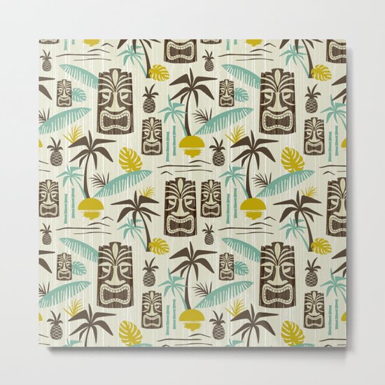 Island Tiki - Tan Metal Print