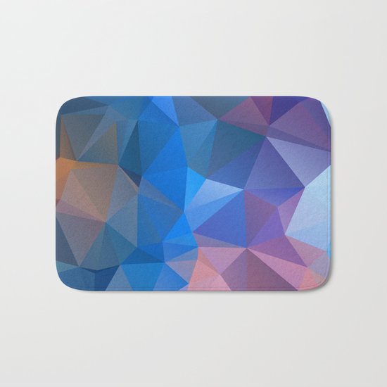 Colored polygon pattern.Amethyst. Bath Mat