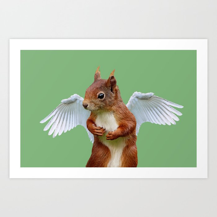 Squirrel Angel Wings  Art Print