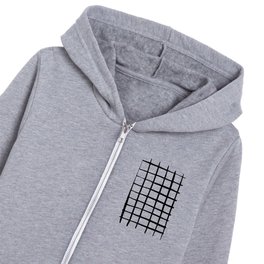 Imperfect gouache grid - black and white Kids Zip Hoodie