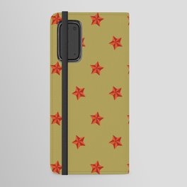 Christmas Pattern Retro Red Star Android Wallet Case