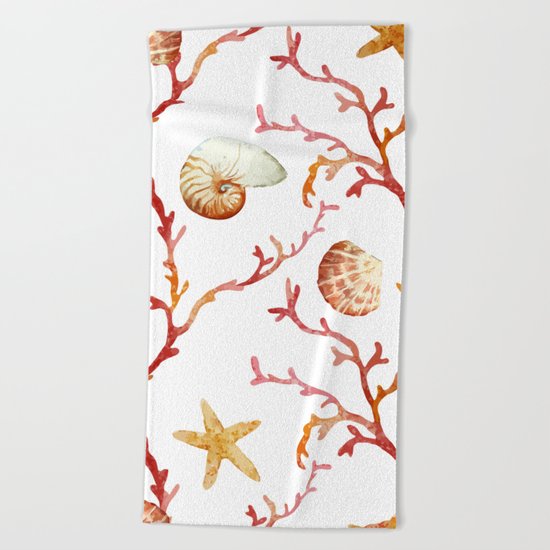 Sea Life Pattern 13 Beach Towel