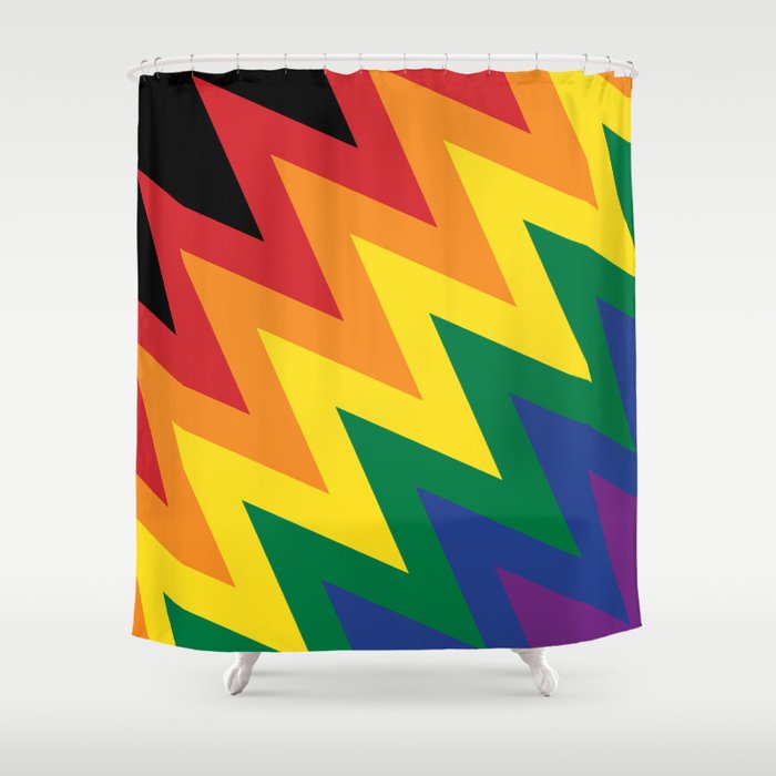 LGBT flag wave Shower Curtain