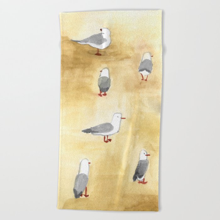 Seagulls of Newcastle Beach Towel