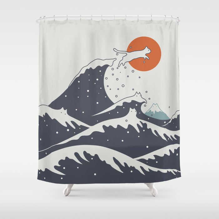 Cat Landscape 55C Shower Curtain