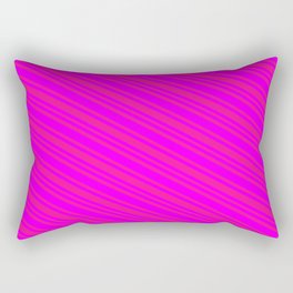 [ Thumbnail: Fuchsia and Deep Pink Colored Striped Pattern Rectangular Pillow ]