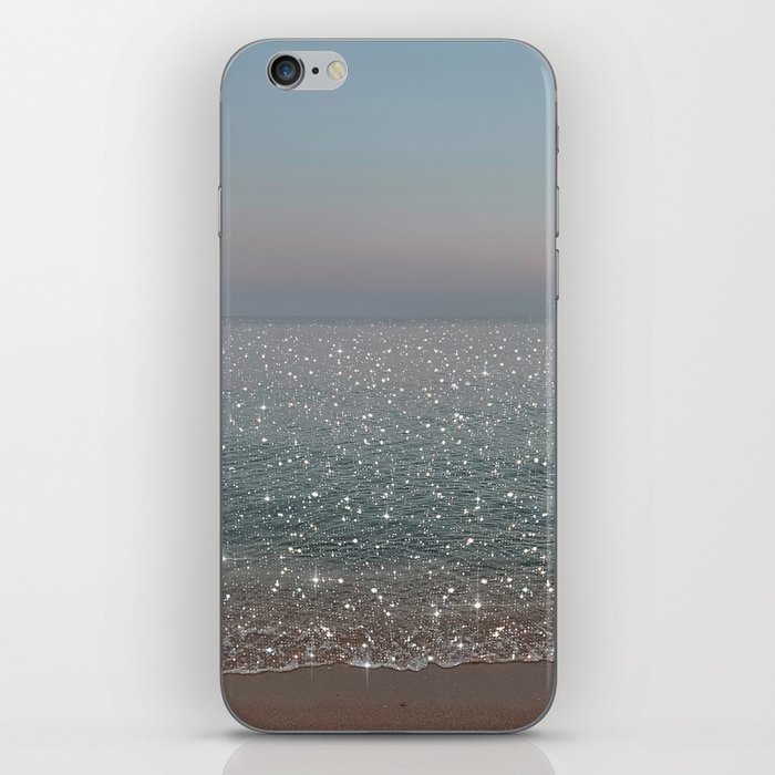 Blue Ocean Waves Glitter iPhone Skin