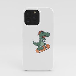 Dinosaur Skateboard boy iPhone Case