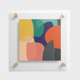 Modern Mid-Century colorful vivid shapes pattern Floating Acrylic Print