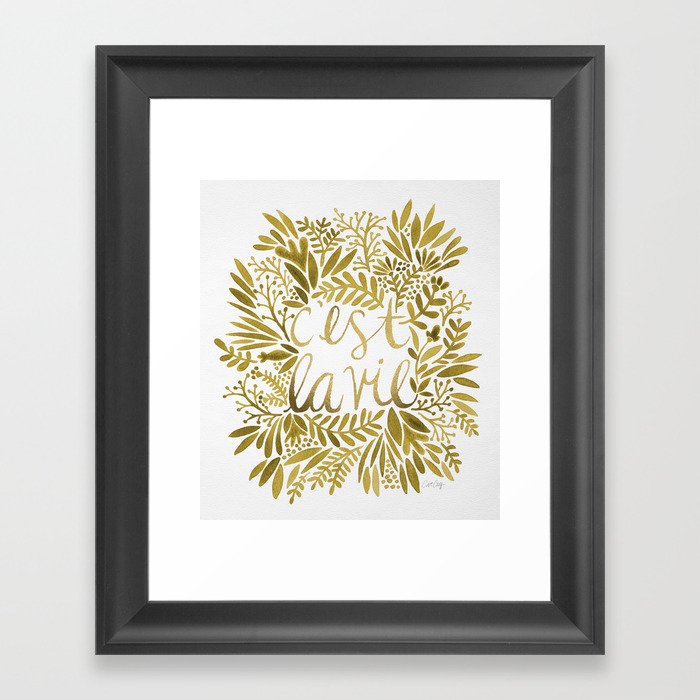 That's Life – Gold on Gold Framed Art Print