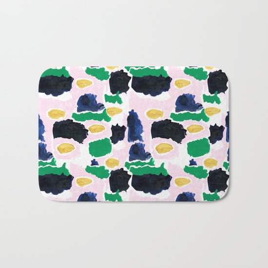 Imogen - painterly abstract palette colorful modern minimal painting boho dorm college hipster trend Bath Mat