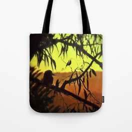 Kookaburra Silhouette Sunset Tote Bag