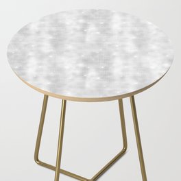 Glam White Diamond Shimmer Glitter Side Table