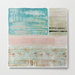 Iona Bay I Metal Print | Blushabstract, Abstractseascape, Turquoiseabstract, Painting, Beigeabstract, Pastelabstract, Softpastelpainting, Texturedabstract, Mintabstract, Pinkabstract 