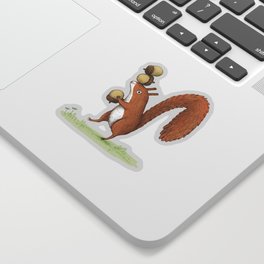 Squirrel With Acorns Sticker