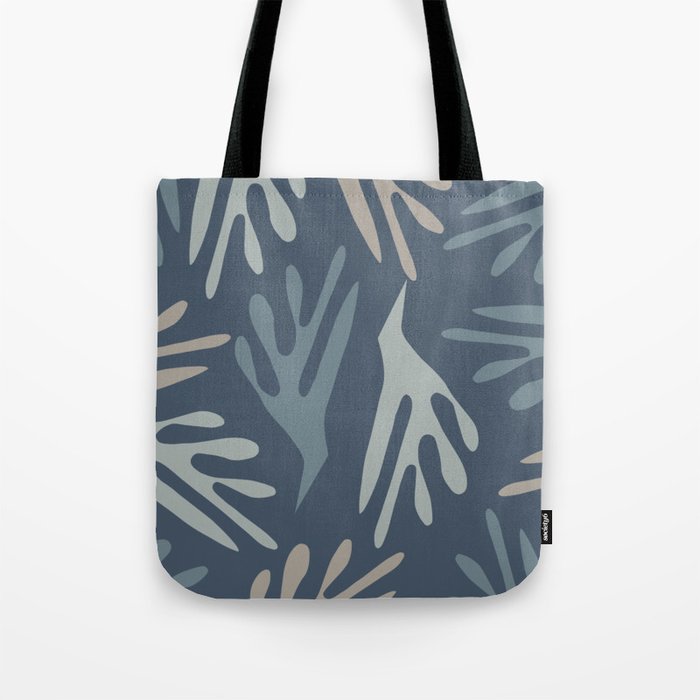 Ailanthus Cutouts Abstract Pattern in Neutral Blue Grey Tones Tote Bag