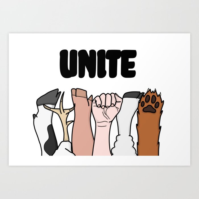 Unite Animal Equality Fists Art Print