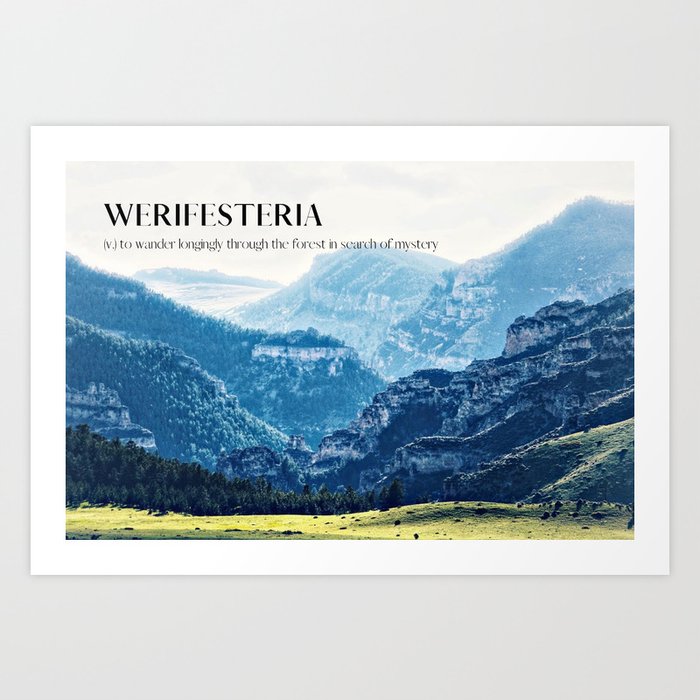 Werifesteria Definition Printable, Definition Print, Word Definition Wall Art, Definition Decor, Inspiring Art Print Art Print