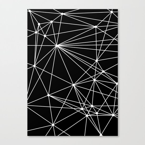 Black & White Geometric Web II Canvas Print