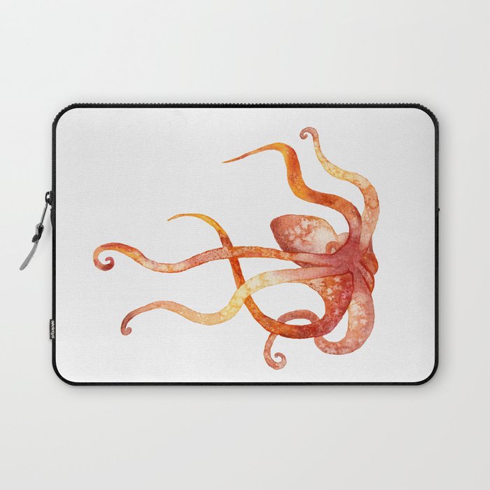 Watercolour Octopus - Red and Orange Laptop Sleeve