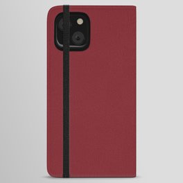 Red Dahlia classic dark red solid color modern abstract pattern  iPhone Wallet Case