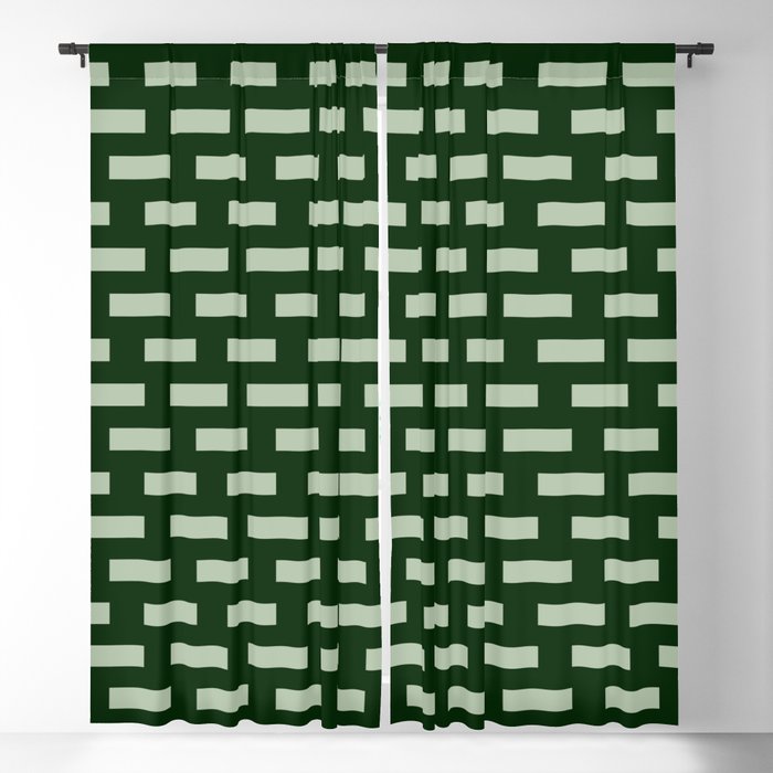 Discontinuous Lines - green Blackout Curtain