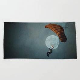 Skydiver's Moon Beach Towel