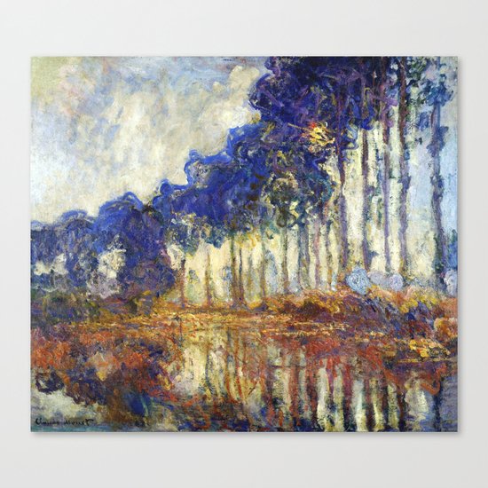 Poplars on the Bank of the Epte River by Claude Monet Canvas Print