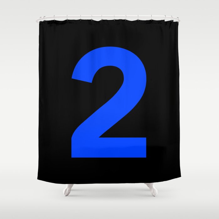 Number 2 (Blue & Black) Shower Curtain