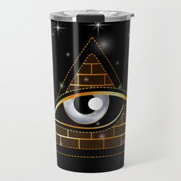 New World Order All seeing third eye in delta triangle Travel Mug